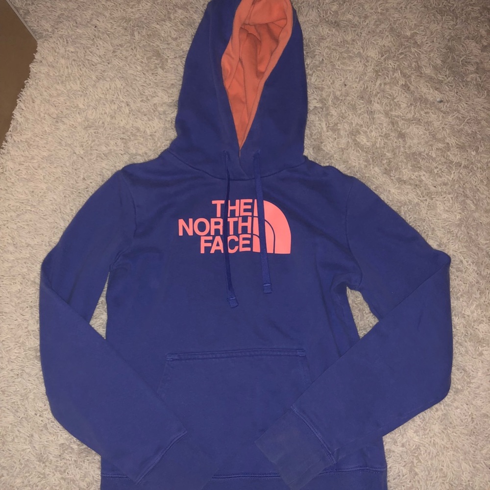 Pink and blue north face hoodie✨